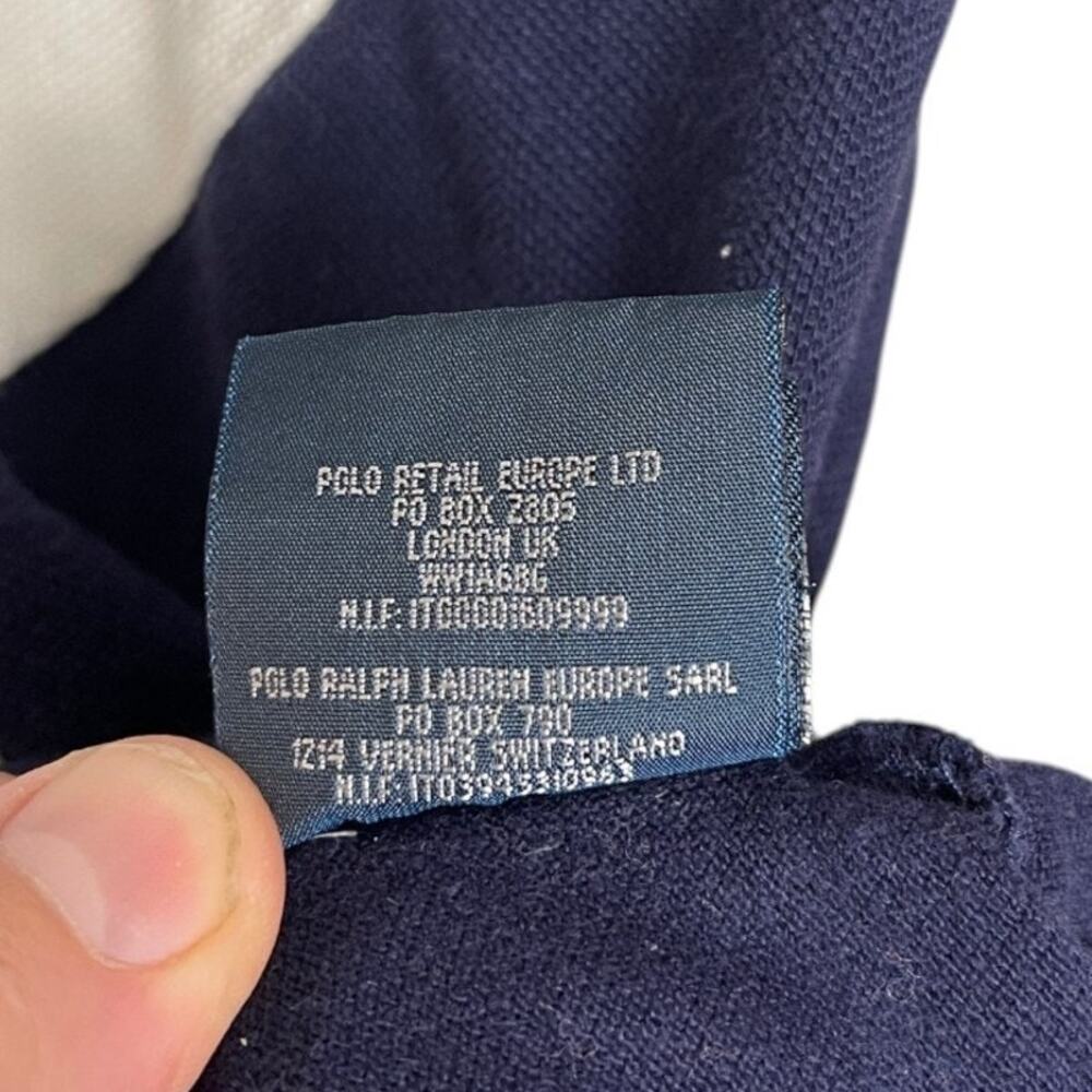 Polo Ralph Lauren Boy’s L (16/18) Colorblock Crest Polo Shirt Blue White Navy Lg - Picture 6 of 6